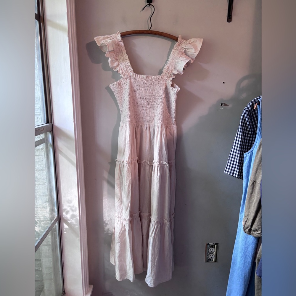 Pinch Cream Ruffle Shoulder Maxi Dress Size L